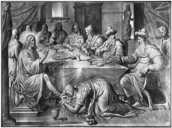 Life of Christ, the Meal at the House of Simon the Pharisee, Preparatory Study of Tapestry Cartoon for the Church Saint-Merri in Paris, c.1585-90